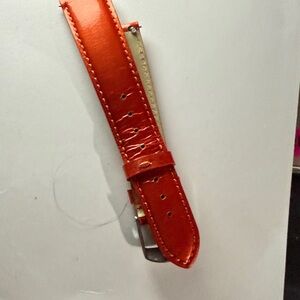 Michele authentic Shiny Orange Patent Leather Watch Strap